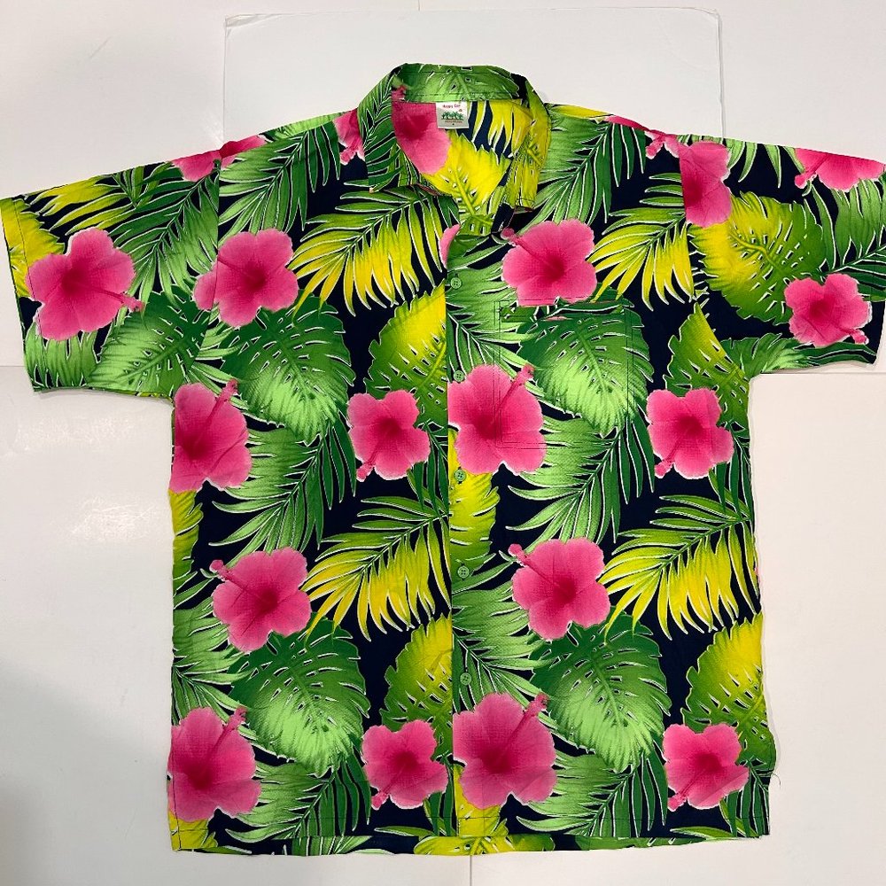 HAPPY BAY Men's Funky Short Sleeve Button Down Hawaiian Shirt